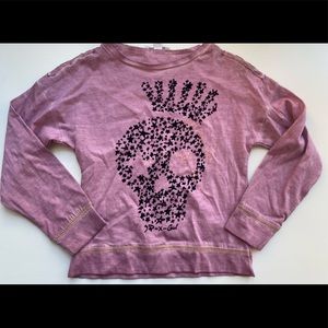 NWOT 3 POMMES Girls Purple Skull Top - Size 2-3 Years